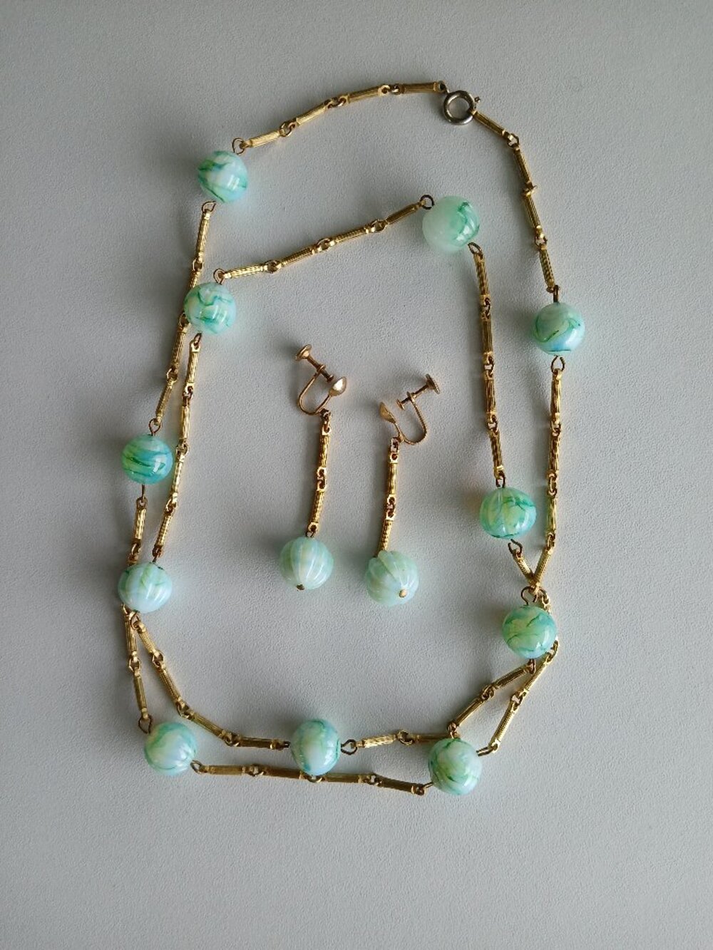 Vintage Beaded Necklace & Earring Set